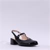 Wonders Bruma Low Heel Slingback - Black Patent
